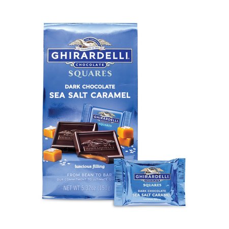 GHIRARDELLI Dark and Sea Salt Caramel Chocolate Squares, 532 oz Packs, PK3, 3PK 61866